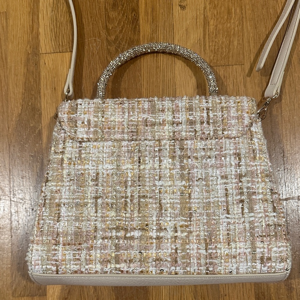 LC Lauren Conrad | Elegant Tweed Handbag with Chain Handle - Picture 11 of 16